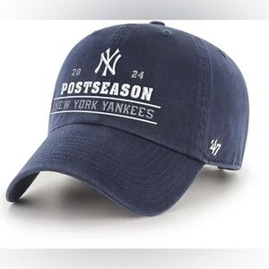 ‘47 Adult 2024 MLB Postseason New York Yankees Navy Cleanup Baseball Hat NWT